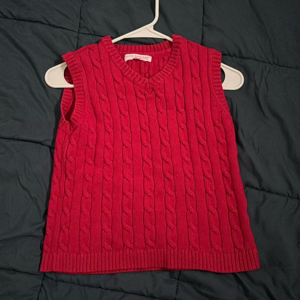 Hope and Henry Christmas red sweater vest size large